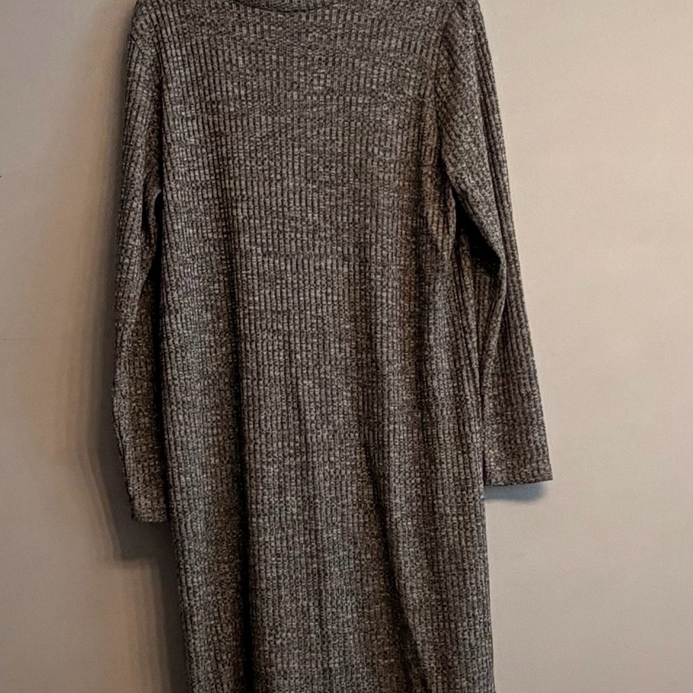 OAK + FORT Charcoal Ribbed Knit Midi
